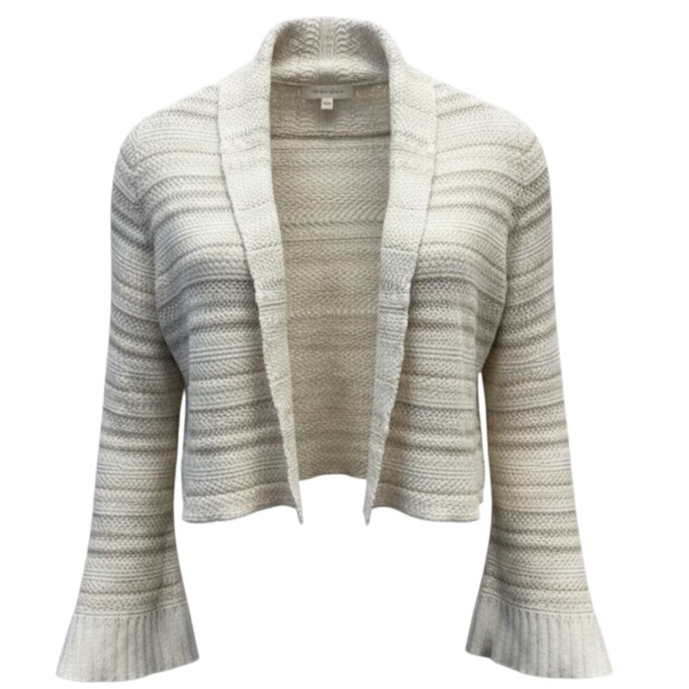 Moth Anthropologie Cropped Knit Cardigan Striped Bell Sleeve Boho Cottagecore XS